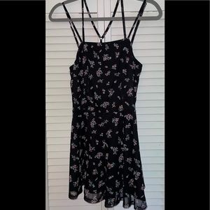 Xhilaration Black floral design short dress size M